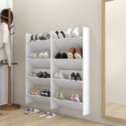  Półki ścienne na buty, 4 szt., białe, 60x18x60 cm, płyta Lumarko!