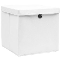  Pudełka z pokrywami, 10 szt., białe, 32x32x32 cm, tkanina Lumarko!
