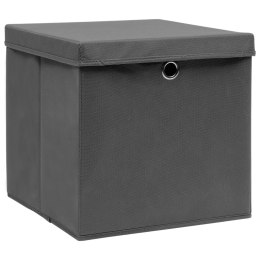  Pudełka z pokrywami, 4 szt., szare, 32x32x32 cm, tkanina Lumarko!