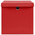  Pudełka z pokrywami, 4 szt., czerwone, 32x32x32 cm, tkanina Lumarko!