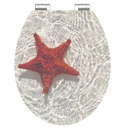 Deska sedesowa wolnoopadająca, wysoki połysk RED STARFISH, MDF Lumarko