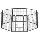 8-panelowy Kojec, żelazna klatka dla psów, ciężkie ogrodzenie zwierząt domowych, pióro szczeniaka, składane i przenośne, 77 x 80