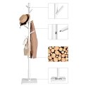 Stojak na ubrania z litego drewna, wolnostojąca hala z 8 haczykami na płaszcze, czapki, torby, torebki, na wejście, korytarz, hac