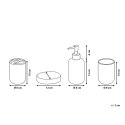 4-częściowy zestaw akcesoriów łazienkowych ceramiczny szary RENGO Lumarko!