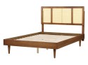 Łóżko drewniane 140 x 200 cm ciemne AURAY Lumarko!