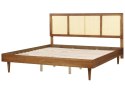 Łóżko drewniane 180 x 200 cm ciemne AURAY Lumarko!