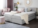 Łóżko kontynentalne tapicerowane 180 x 200 cm szare CONSUL Lumarko!
