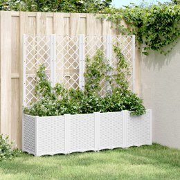 Donica ogrodowa z kratką, biała, 160x40x140 cm, PP Lumarko!