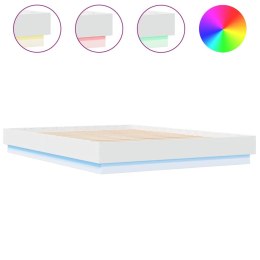Rama łóżka z oświetleniem LED, biała, 140x200 cm Lumarko!