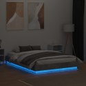 Rama łóżka z oświetleniem LED, szarość betonu, 135x190 cm Lumarko!