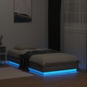 Rama łóżka z oświetleniem LED, szary dąb sonoma, 90x190 cm Lumarko!