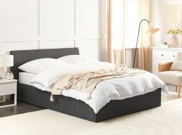 Łóżko z pojemnikiem tapicerowane 140 x 200 cm szary ORBEY Lumarko!