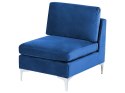 Sofa modułowa 3-osobowa z otomaną welurowa niebieska EVJA Lumarko!
