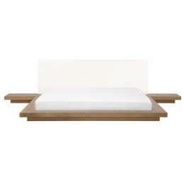 Łóżko ze stolikami nocnymi 180 x 200 cm jasne drewno ZEN Lumarko!