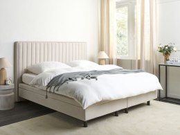 Łóżko regulowane tapicerowane 180 x 200 cm beżowe DUKE II Lumarko!