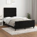 Rama łóżka z wezgłowiem, czarna, 120x190 cm, aksamit Lumarko!