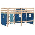 Dziecięce łóżko na antresoli, niebieskie zasłonki, 80x200 cm Lumarko!