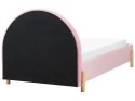 Łóżko welurowe 90 x 200 cm różowe ANET Lumarko!