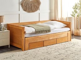 Łóżko wysuwane drewniane 90 x 200 cm jasne CAHORS Lumarko!