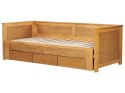 Łóżko wysuwane drewniane 90 x 200 cm jasne CAHORS Lumarko!