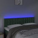 Zagłówek do łóżka z LED, ciemnozielony, 144x5x78/88 cm, aksamit Lumarko!