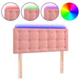Zagłówek do łóżka z LED, różowy, 80x5x78/88 cm, aksamit Lumarko!