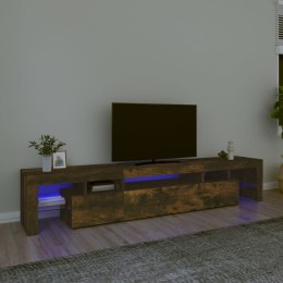 VidaXL Szafka pod TV z oświetleniem LED przydymiony dąb 215x36,5x40 cm