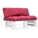 Ogrodowa sofa z palet, z czerwonymi poduszkami, sosna Lumarko!