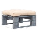 Ogrodowy stołek z palet z piaskową poduszką, szare drewno Lumarko!