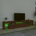 Szafka pod TV z oświetleniem LED, brązowy dąb, 215x36,5x40 cm Lumarko!