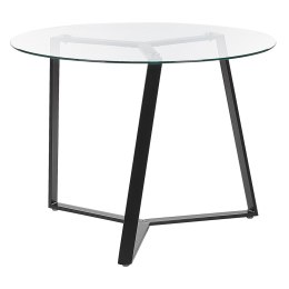 Stół do jadalni szklany okrągły ⌀ 100 cm czarny KEBRI