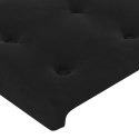 Łóżko kontynentalne z materacem i LED, czarny aksamit 100x200cm Lumarko!