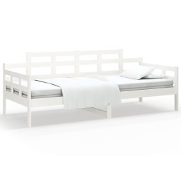 Łóżko dzienne, białe, lite drewno sosnowe, 90x200 cm
