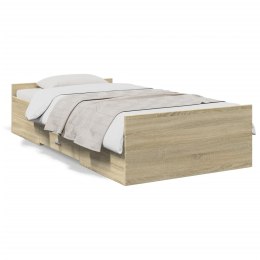 VidaXL Rama łóżka z szufladami, dąb sonoma, 75x190 cm