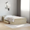 Rama łóżka z szufladami, dąb sonoma, 75x190 cm