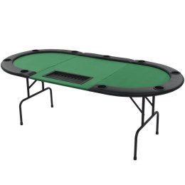  Składany, owalny stół do pokera dla 9 graczy, zielony Lumarko!