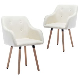  Krzesła stołowe, 2 szt., kremowe, tapicerowane tkaniną Lumarko!