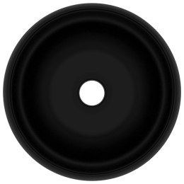  Luksusowa, okrągła umywalka, matowa czerń, 40x15 cm, ceramiczna Lumarko!