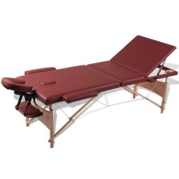 Lumarko Czerwony składany stół do masażu 3 strefy z drewnianą ramą