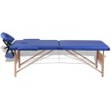  Niebieski składany stół do masażu 2 strefy z drewnianą ramą Lumarko!