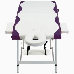 Lumarko 2-strefowy, składany stół do masażu, aluminium, biało-fioletowy