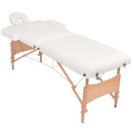  Składany, dwuczęściowy stół do masażu ze stołkiem, biały Lumarko!