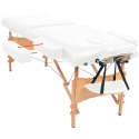  Składany stół do masażu, dwuczęściowy, grubość 10 cm, biały Lumarko!