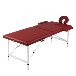  Składany stół do masażu z aluminiową ramą, 2 strefy, czerwony Lumarko!