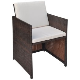  Krzesła ogrodowe z poduszkami, 2 szt., polirattan, brązowe Lumarko!