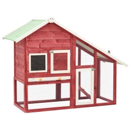  Domek dla królika, czerwono-biały 140x63x120 cm, drewno jodłowe Lumarko!