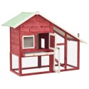  Domek dla królika, czerwono-biały 140x63x120 cm, drewno jodłowe Lumarko!