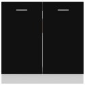  Szafka kuchenna, czarna, 80x46x81,5 cm, płyta wiórowa Lumarko!
