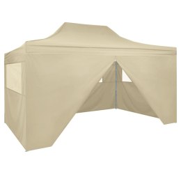  Rozkładany namiot z 4 ścianami bocznymi 3x4,5 m, kremowy Lumarko!