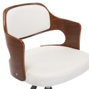  Krzesła obrotowe, 2 szt., białe, gięte drewno i sztuczna skóra Lumarko!